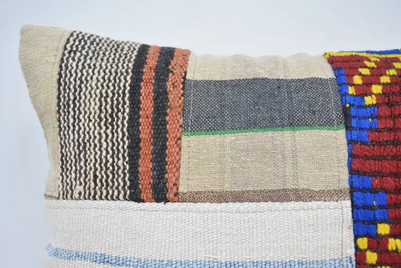 Indoor Pillow Case, Pillow Cover, 16x24 Red Pillow Case, Kilim Cushion Sham, Bolster Throw Pillow Cover, Antique Pillows, Handmade Kilim Cushion - 2