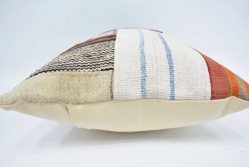 Indoor Pillow Case, Pillow Cover, 16x24 Red Pillow Case, Kilim Cushion Sham, Bolster Throw Pillow Cover, Antique Pillows, Handmade Kilim Cushion - 5