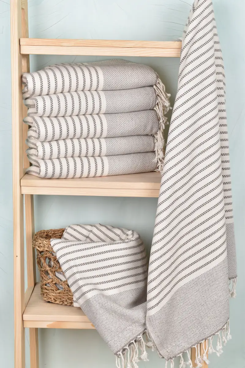 Absorbent towel, Turkish beach towel with fringe, 76x40 Cotton Striped Towel, Housewarming Gift, Bachelor Gift, Personalized Bridesmaid Gift - 3
