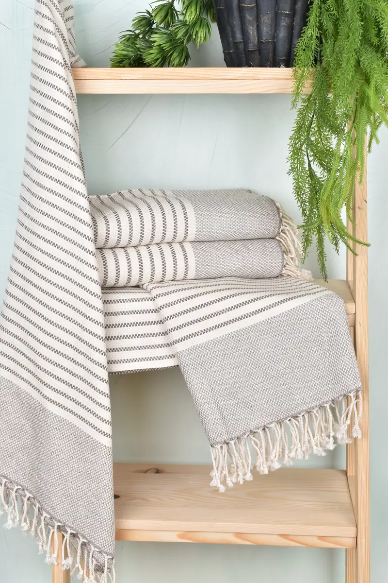Absorbent towel, Turkish beach towel with fringe, 76x40 Cotton Striped Towel, Housewarming Gift, Bachelor Gift, Personalized Bridesmaid Gift - 6
