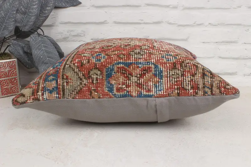 Pillow Cover, Pillow for Sofa, Pattern Throw Pillow Case, Antique Pillows, Couch Cushion Cover, 16x16 Red Pillow, Pillow for Couch - 5