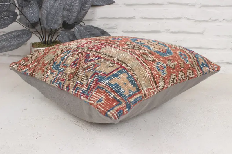 Pillow Cover, Pillow for Sofa, Pattern Throw Pillow Case, Antique Pillows, Couch Cushion Cover, 16x16 Red Pillow, Pillow for Couch - 6