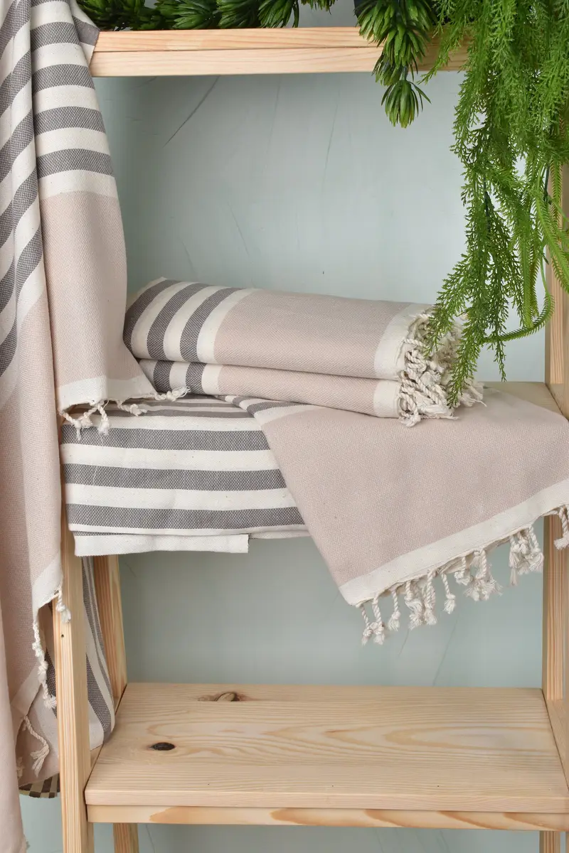 Bachelor Gift, 70x40 Cotton Striped Towel, Personalized Gifts, Embroidered Towel, Beach Wedding Favor, Beach Theme Wedding Gift, Bath towel - 6