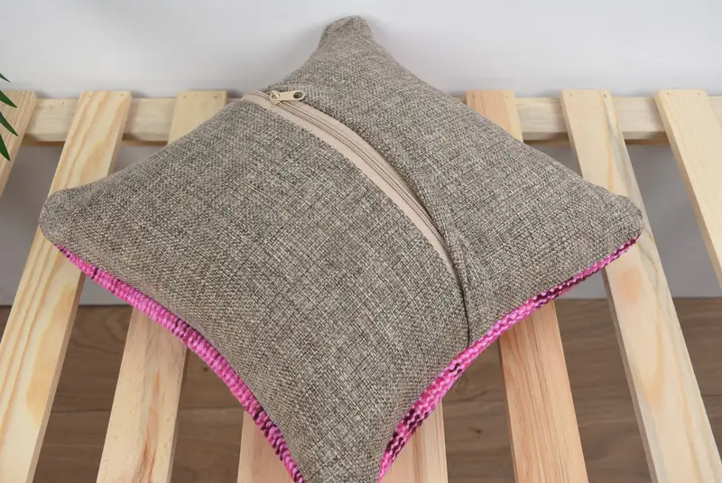 Kilim Pillow, Rustic Pillow Sham, Cushion, Vintage Pillow Cover, Vintage Kilim Throw Pillow, 12x12 Pink Pillow Case, Vintage Pillow - 8