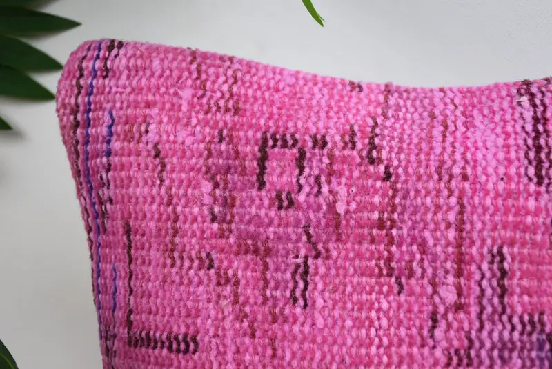 Kilim Pillow, Rustic Pillow Sham, Cushion, Vintage Pillow Cover, Vintage Kilim Throw Pillow, 12x12 Pink Pillow Case, Vintage Pillow - 2