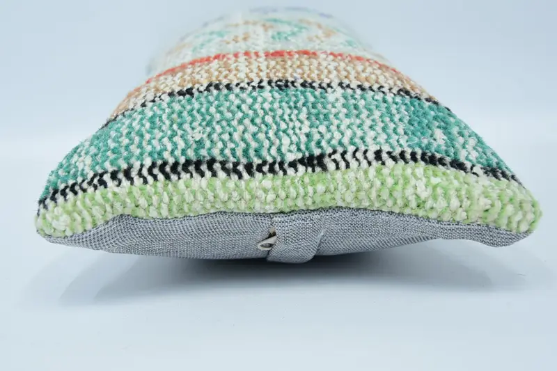 Vintage Kilim Throw Pillow, Cushion Cover, 8x16 Green Pillow, Pillow for Sofa, Sofa Pillow Sham, Neutral Cushion Case, Interior Designer Pillow - 5