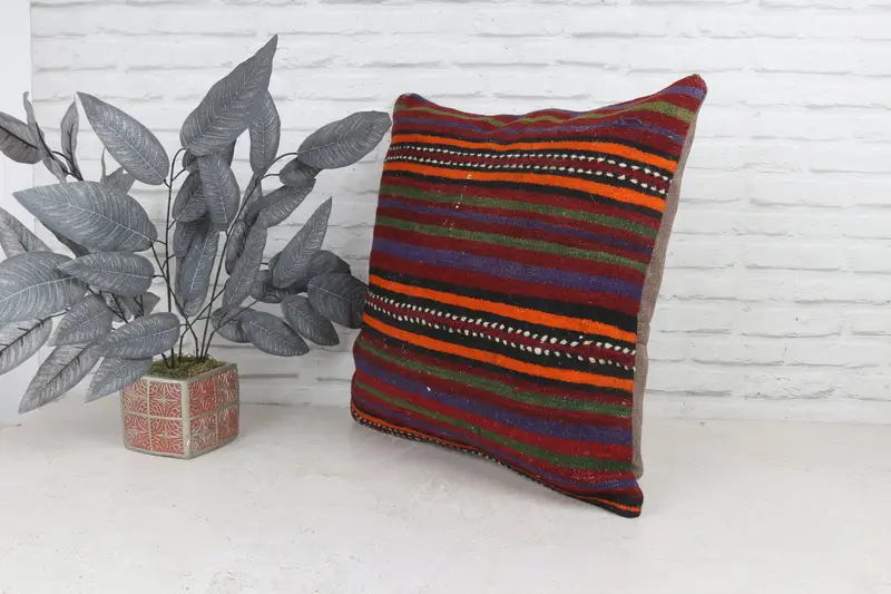 Vintage Pillow, Pillow for Couch, 22x22 Blue Pillow, Cushion Cover, Ethnic Pillow Cover Pillow, Kilim Pillow, Car Cushion Case - 5