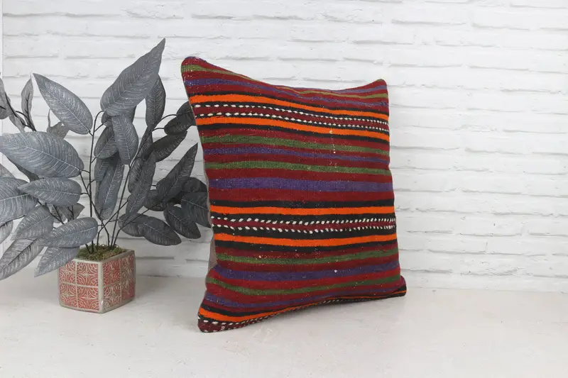 Vintage Pillow, Pillow for Couch, 22x22 Blue Pillow, Cushion Cover, Ethnic Pillow Cover Pillow, Kilim Pillow, Car Cushion Case - 4