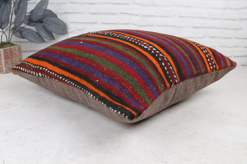 Vintage Pillow, Pillow for Couch, 22x22 Blue Pillow, Cushion Cover, Ethnic Pillow Cover Pillow, Kilim Pillow, Car Cushion Case - 7