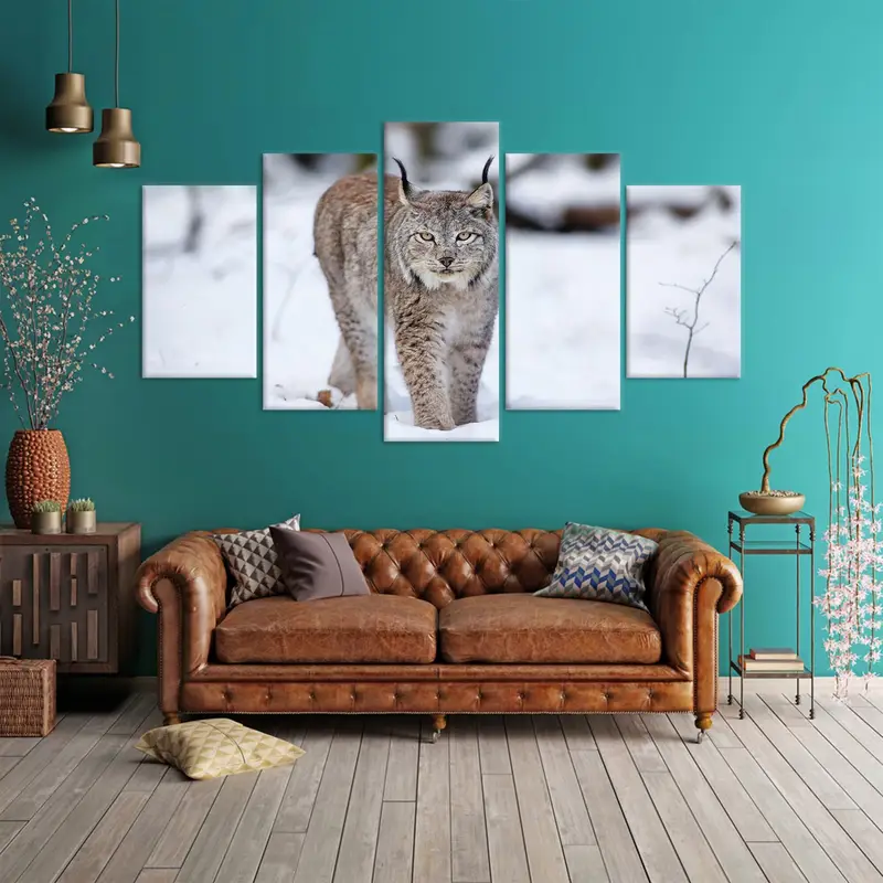 Wolf Cat Wall Art Decor, Winter Canvas Art, Wild Animal Art, Big Cat Wall Decor, Canvas Wall Decor, Home Decor Wall Art, Modern Canvas Art - 5