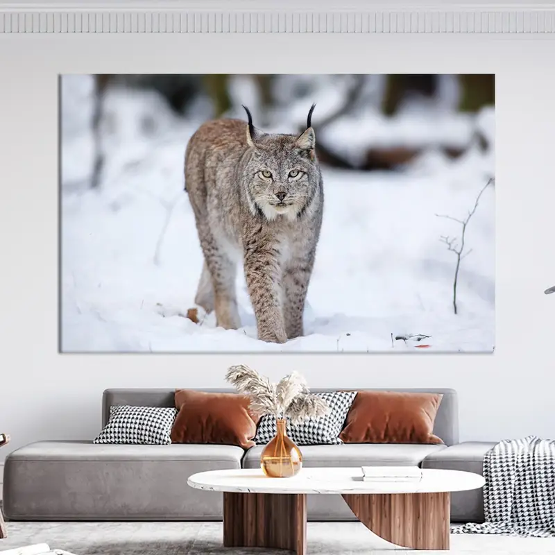 Wolf Cat Wall Art Decor, Winter Canvas Art, Wild Animal Art, Big Cat Wall Decor, Canvas Wall Decor, Home Decor Wall Art, Modern Canvas Art - 1