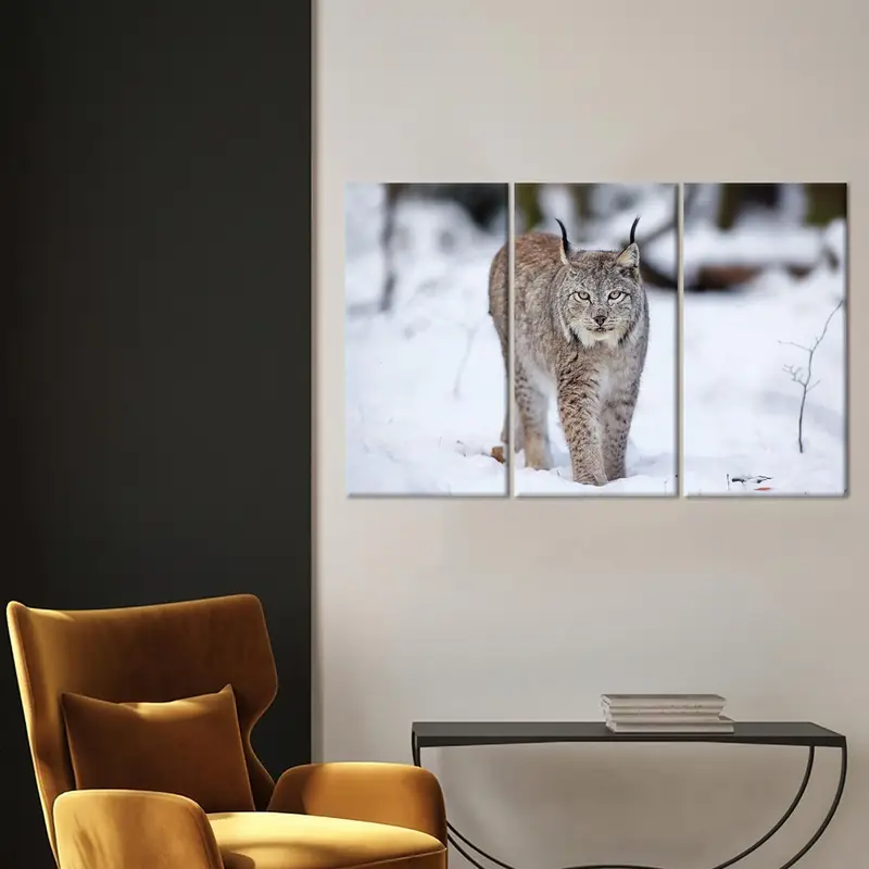 Wolf Cat Wall Art Decor, Winter Canvas Art, Wild Animal Art, Big Cat Wall Decor, Canvas Wall Decor, Home Decor Wall Art, Modern Canvas Art - 2