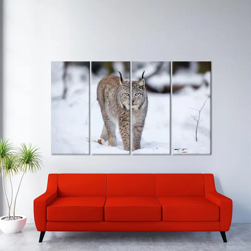 Wolf Cat Wall Art Decor, Winter Canvas Art, Wild Animal Art, Big Cat Wall Decor, Canvas Wall Decor, Home Decor Wall Art, Modern Canvas Art - 3