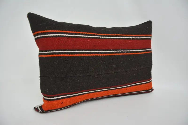 Kilim Pillow Cover, Pillow Sham, Muted Pillow Case, Kilim Pillow, 16x24 Brown Pillow, Pillow for Sofa, Handwoven Pillow Cover Pillow - 3