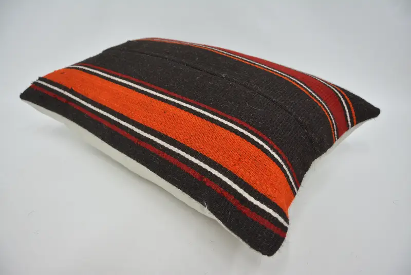 Kilim Pillow Cover, Pillow Sham, Muted Pillow Case, Kilim Pillow, 16x24 Brown Pillow, Pillow for Sofa, Handwoven Pillow Cover Pillow - 6