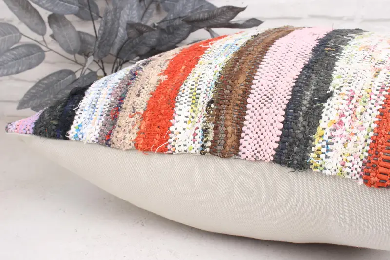 Boho Pillow Sham Cover, 24x24 White Cushion Cover, Cushion Cover, Turkish Kilim Pillow, Customized Pillow Sham, Vintage Pillow, Handmade Pillow Sham - 7