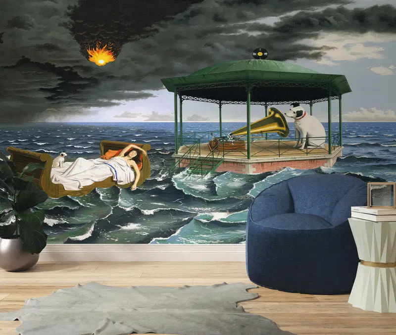 超現実的な海景プリント壁紙: Entre les Trous Elegance