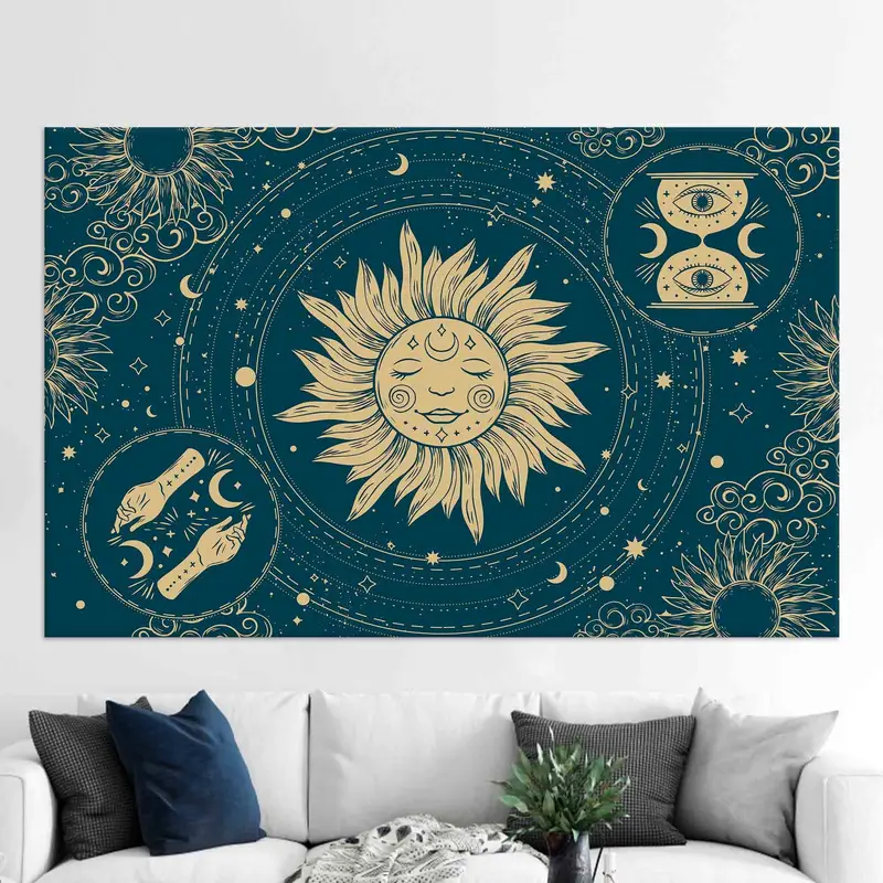 Mystische Boho-Leinwand: Trendiger abstrakter Kunstdruck