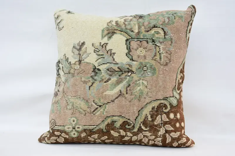 Vintage Kilim Pillow, Pillow Case, 32x32 Beige Pillow Sham, Pillow for Couch, Personalized Gift Pillow Cushion, Kilim Cushion Sham - 1