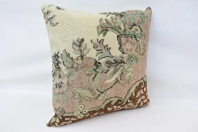 Vintage Kilim Pillow, Pillow Case, 32x32 Beige Pillow Sham, Pillow for Couch, Personalized Gift Pillow Cushion, Kilim Cushion Sham - 3