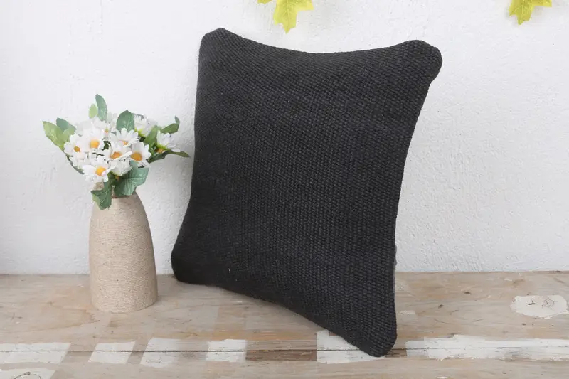 Hippie Throw Pillow, Cushion Cover, 12x12 Brown Cushion, Retro Cushion Cover, Turkish Pillow, Turkish Kilim Pillow, Handmade Kilim Cushion - 4