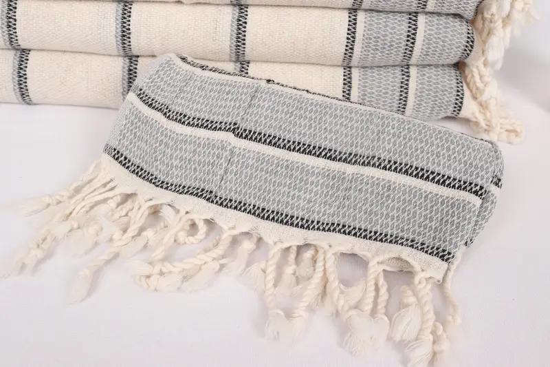Turkish Hand Towel, 40x20 Linen Striped Towel, Guest Towel, Personalized Hand Towel, Beach Wedding Favor, Monogrammed Hand Towel, Embroidery Towels - 4