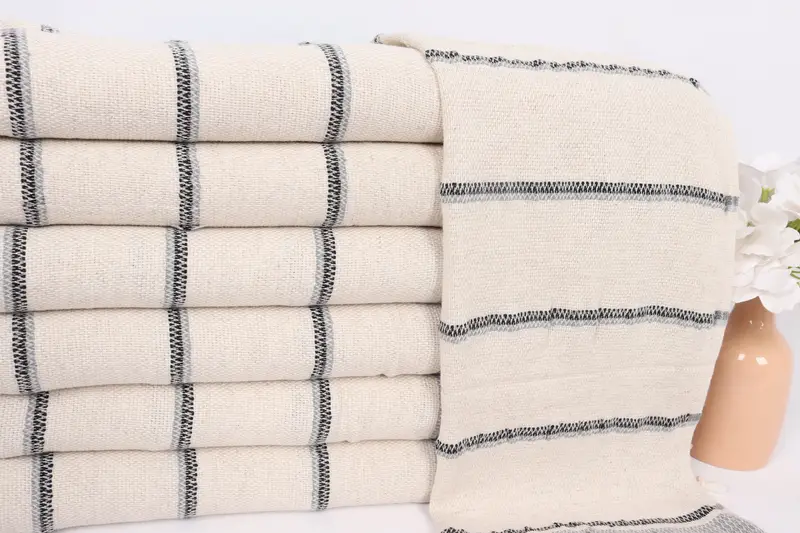 Turkish Hand Towel, 40x20 Linen Striped Towel, Guest Towel, Personalized Hand Towel, Beach Wedding Favor, Monogrammed Hand Towel, Embroidery Towels - 2