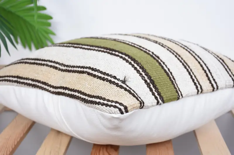 Accent Throw Pillow Sham, Boho Pillow Sham Cover, 16x16 White Cushion Case, Pillow Sham, Vintage Kilim Pillow, Custom Pillow Sham, Vintage Pillow - 6