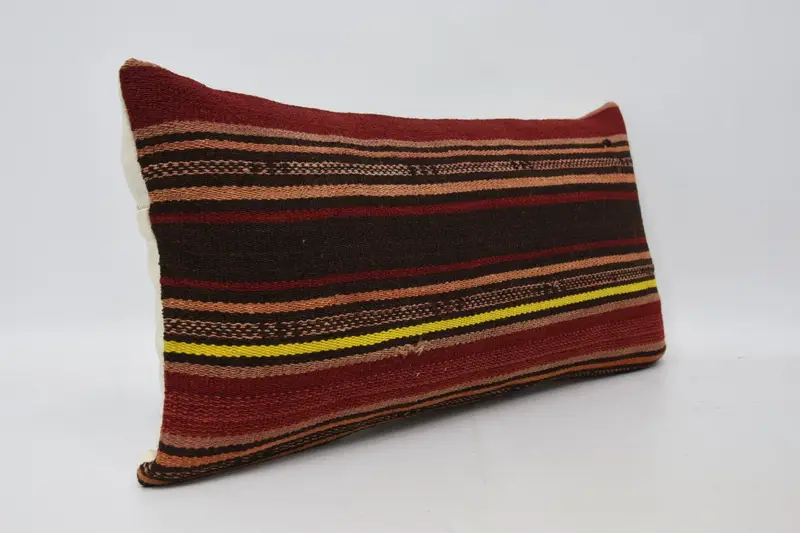 Interior Designer Pillow, Pastel Pillow Case, 12x24 Brown Pillow, Throw Kilim Pillow, Pillow, Floor Cushion Case, Sofa Cushion, Kilim Cushion Sham - 3