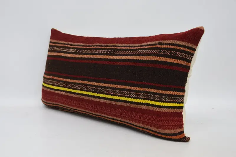 Interior Designer Pillow, Pastel Pillow Case, 12x24 Brown Pillow, Throw Kilim Pillow, Pillow, Floor Cushion Case, Sofa Cushion, Kilim Cushion Sham - 4