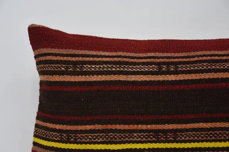 Interior Designer Pillow, Pastel Pillow Case, 12x24 Brown Pillow, Throw Kilim Pillow, Pillow, Floor Cushion Case, Sofa Cushion, Kilim Cushion Sham - 2
