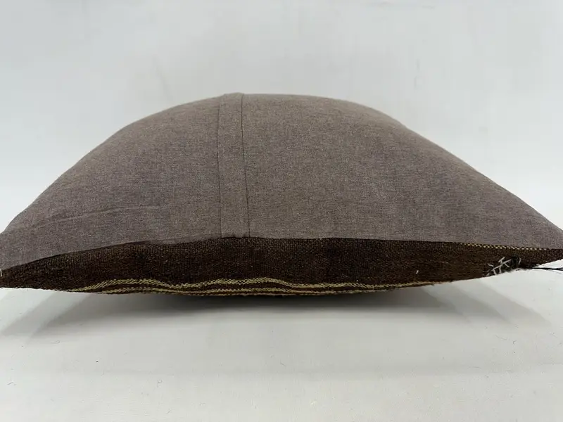 Brown & Orange Embroidered Southwestern Pillow, 20x20 Inches - 7
