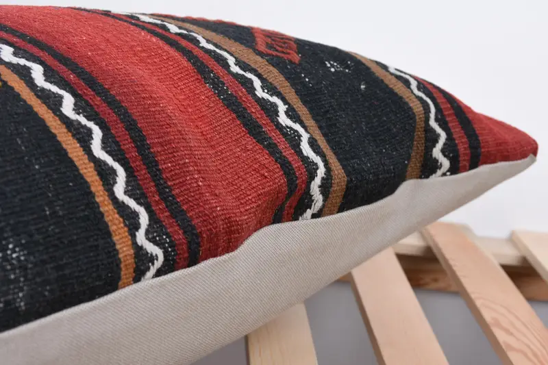 Kilim Pillow, 16x24 Red Cushion Cover, Christmas Pillow Sham, Home Decor Pillow, Ethnic Throw Pillow Cover, Boho Pillow, Pillow - 7
