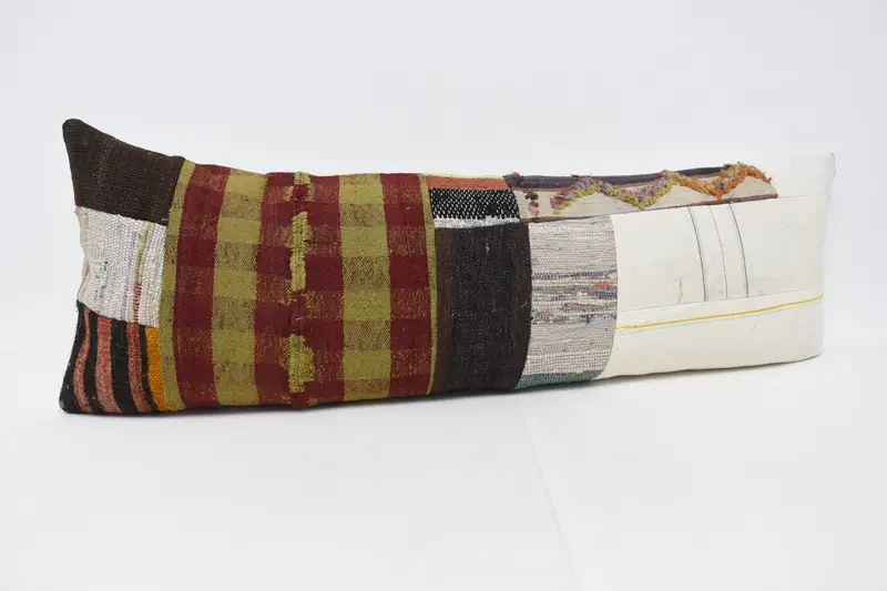 Outdoor Pillow Case, Cotton Pillow Sham, Handmade Kilim Cushion, Throw Kilim Pillow, 16x48 Red Cushion Cover, Pillow for Sofa, Cushion Case - 3