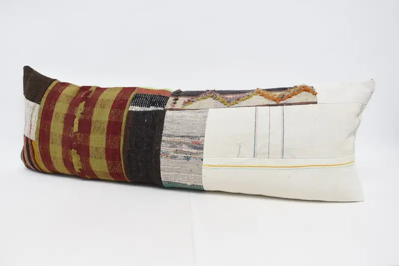 Outdoor Pillow Case, Cotton Pillow Sham, Handmade Kilim Cushion, Throw Kilim Pillow, 16x48 Red Cushion Cover, Pillow for Sofa, Cushion Case - 4