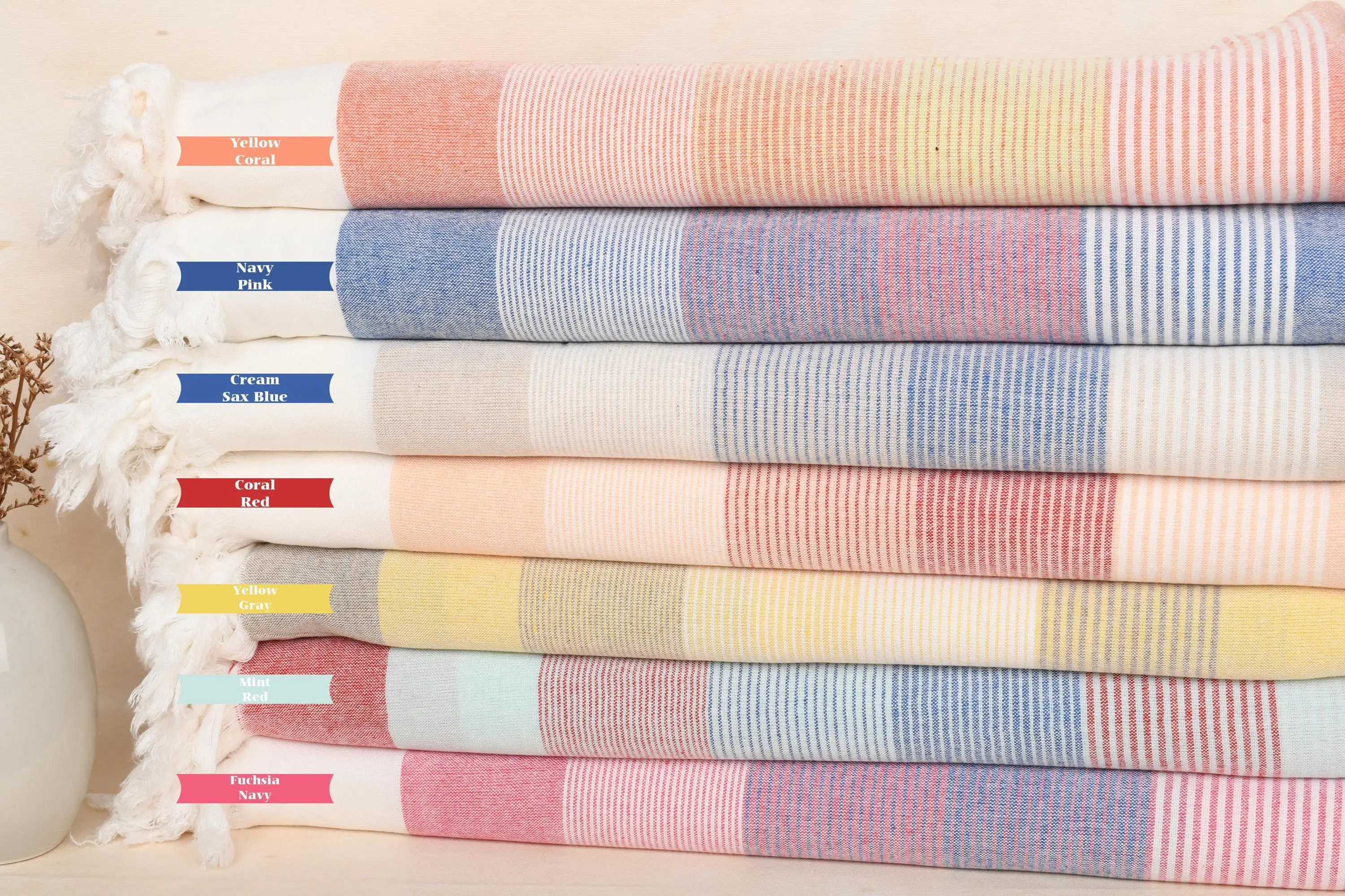 Monogrammed Beach Towel Cotton 40x67 Inches Organic Turkish Cotton - 1