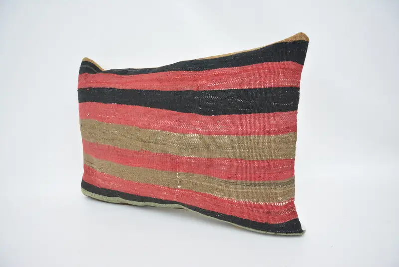 Boho Pillow Sham Cover, Cushion Case, Pillow for Sofa, Interior Designer Pillow, 16x24 Red Pillow Cover, Decorative Bolster Cushion Cover - 4