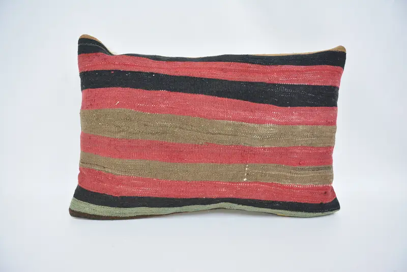 Boho Pillow Sham Cover, Cushion Case, Pillow for Sofa, Interior Designer Pillow, 16x24 Red Pillow Cover, Decorative Bolster Cushion Cover - 1