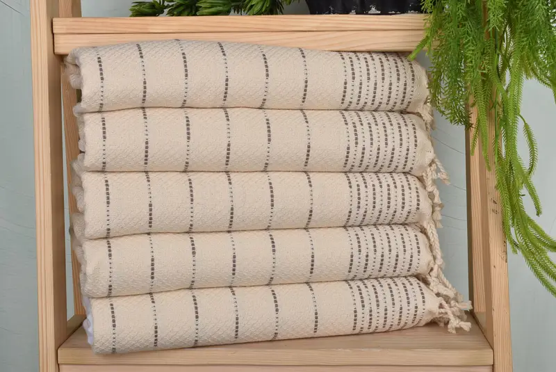 Bathroom Towels, Personalized Gift For Her, Personalized Kitchen Towel, Turkish Towel Hand Towel, Holiday Towel, 36x18 Cotton Striped Design Towel - 1