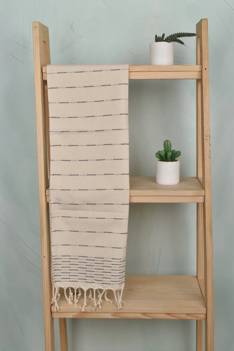 Bathroom Towels, Personalized Gift For Her, Personalized Kitchen Towel, Turkish Towel Hand Towel, Holiday Towel, 36x18 Cotton Striped Design Towel - 8
