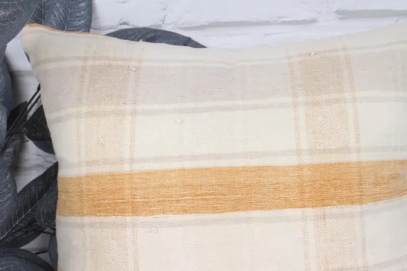 Boho Pillow Sham Cover, Neutral Throw Pillow Case, Vintage Kilim Pillow, 18x18 White Pillow, Interior Designer Pillow, Cushion Case - 2