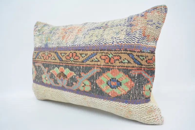Kilim Pillow, 16x24 Blue Pillow Cover, Lounge Throw Cushion Cover, Pillow Cover, Handmade Pillow Cover, Handmade Kilim Cushion, Kilim Cushion Sham - 4