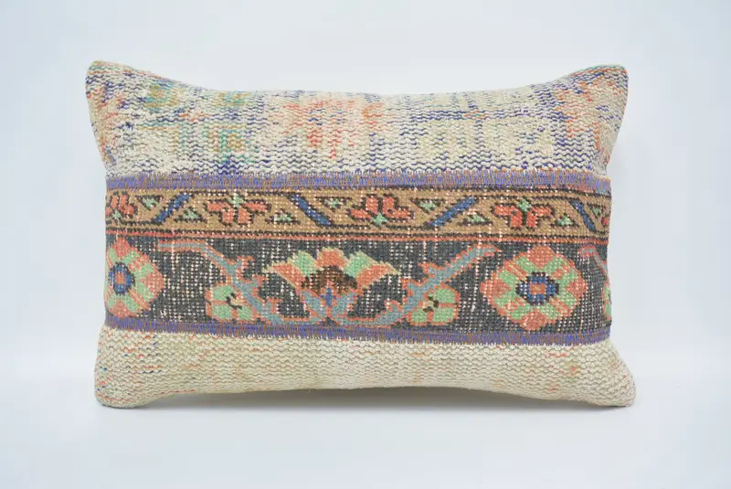 Kilim Pillow, 16x24 Blue Pillow Cover, Lounge Throw Cushion Cover, Pillow Cover, Handmade Pillow Cover, Handmade Kilim Cushion, Kilim Cushion Sham - 1