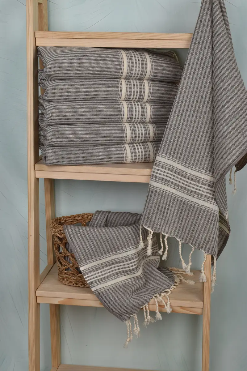 Custom Hand Towel, 40x18 Cotton Striped Towel, Turkish Tea Towel, Custom Name Towel, Wedding Gift, Bachelorette Favor, Customized Turkish Towel - 3