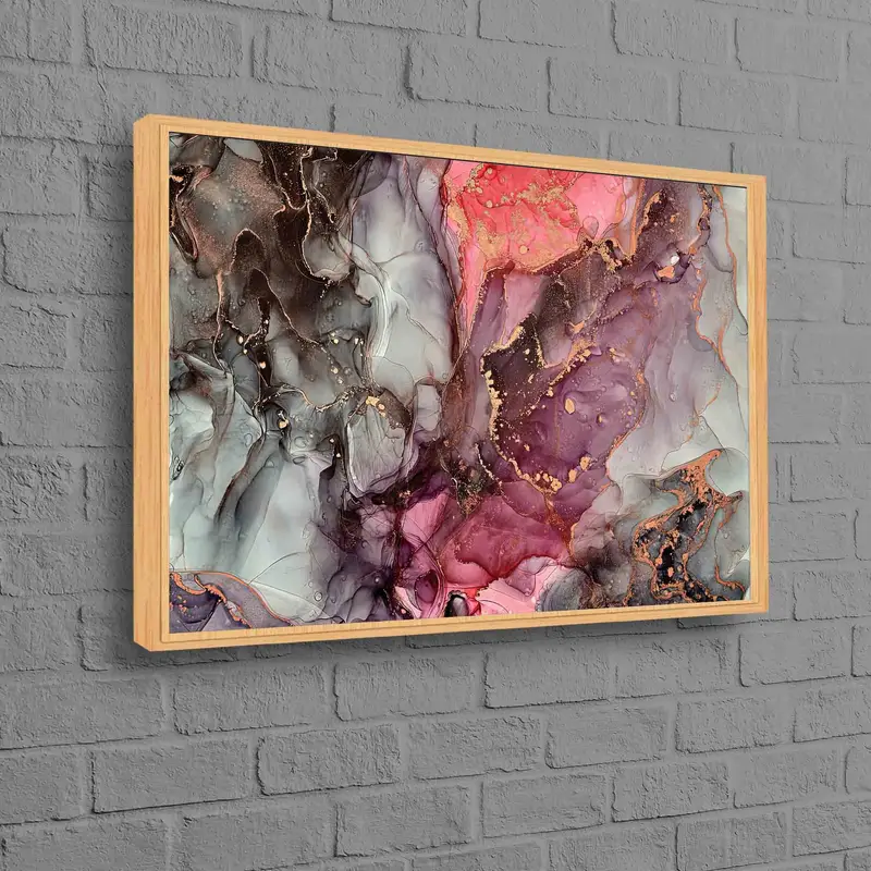 エレガントで豪華な大理石プリントキャンバス: ゴールドのきらめくエレガンス