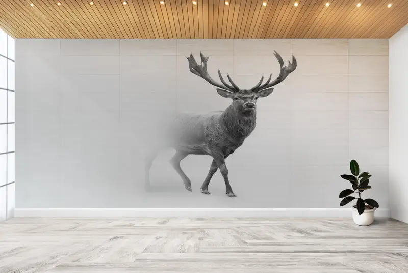 3D Wallpaper, Loft Wallpaper, Wallpaper Panels, Reindeer Mural, Animal Digital Paper, Deer Wall Paper, Wallpaper Patent, - 2