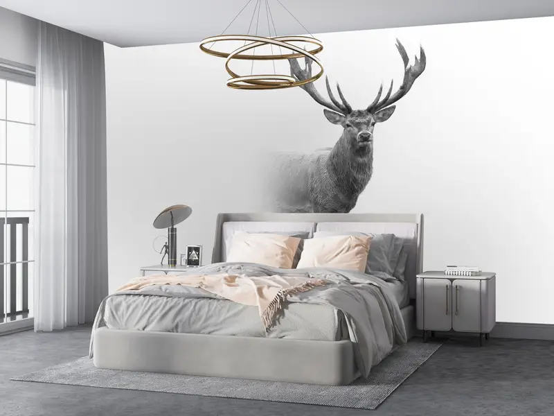 3D Wallpaper, Loft Wallpaper, Wallpaper Panels, Reindeer Mural, Animal Digital Paper, Deer Wall Paper, Wallpaper Patent, - 6
