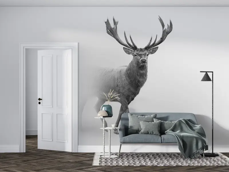 3D Wallpaper, Loft Wallpaper, Wallpaper Panels, Reindeer Mural, Animal Digital Paper, Deer Wall Paper, Wallpaper Patent, - 5