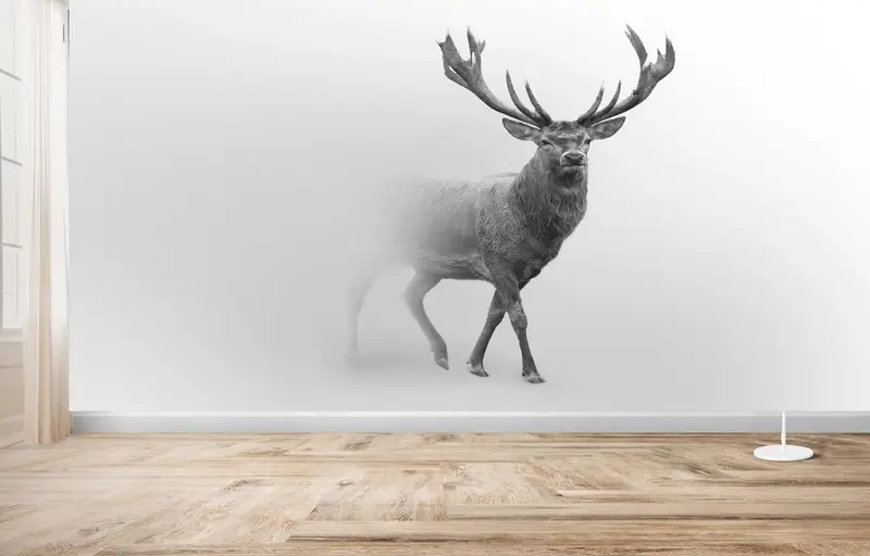 3D Wallpaper, Loft Wallpaper, Wallpaper Panels, Reindeer Mural, Animal Digital Paper, Deer Wall Paper, Wallpaper Patent, - 4