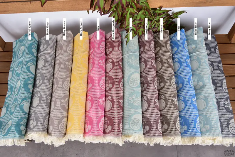 Personalized Gift For Him, Personalized Hand Towel, Summer Gift, Personalized Kitchen Towel, Custom Hand Towel, 28x20 Cotton Fruits Patterned Towel - 2